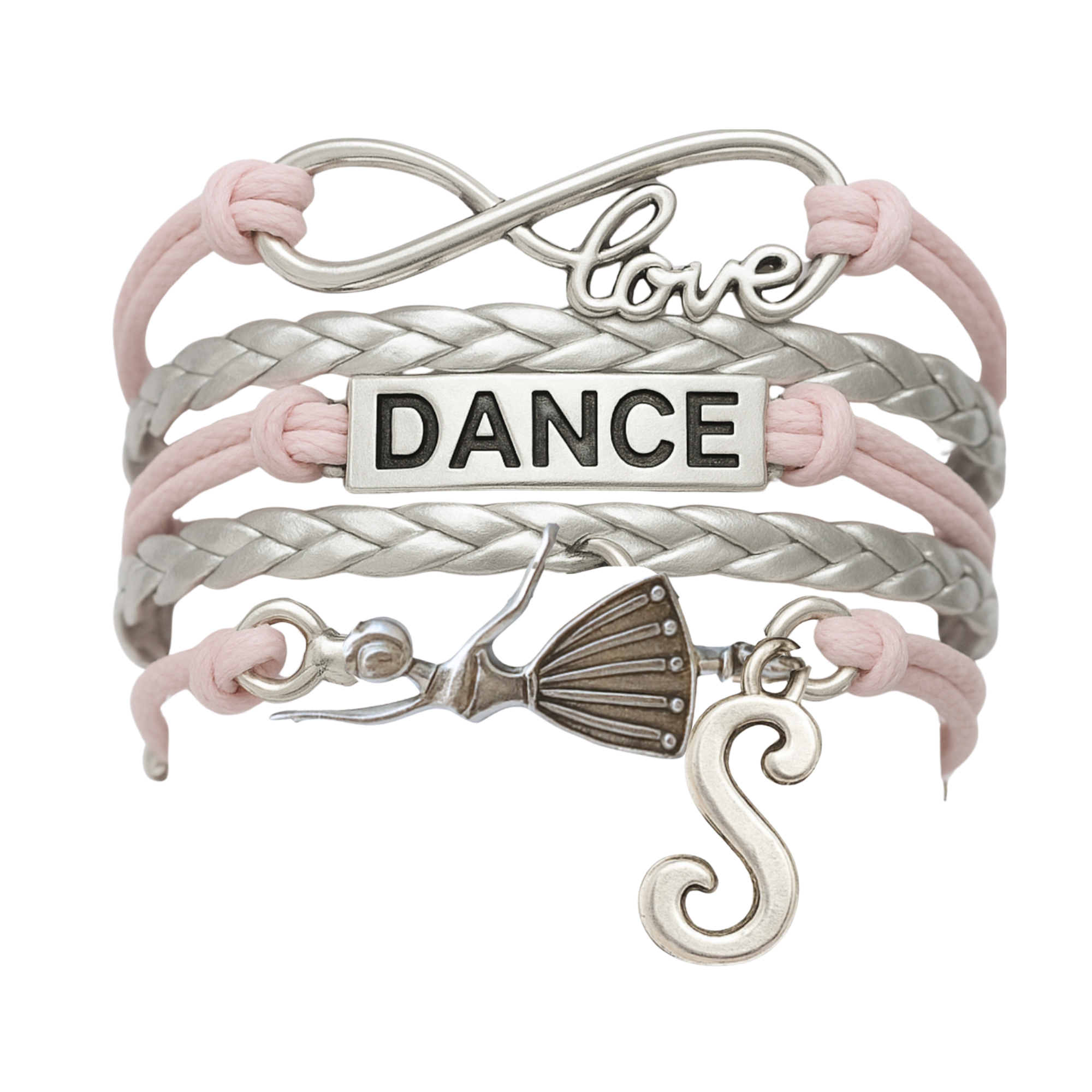 Custom Dance Infinity Bracelet with Initial Charm