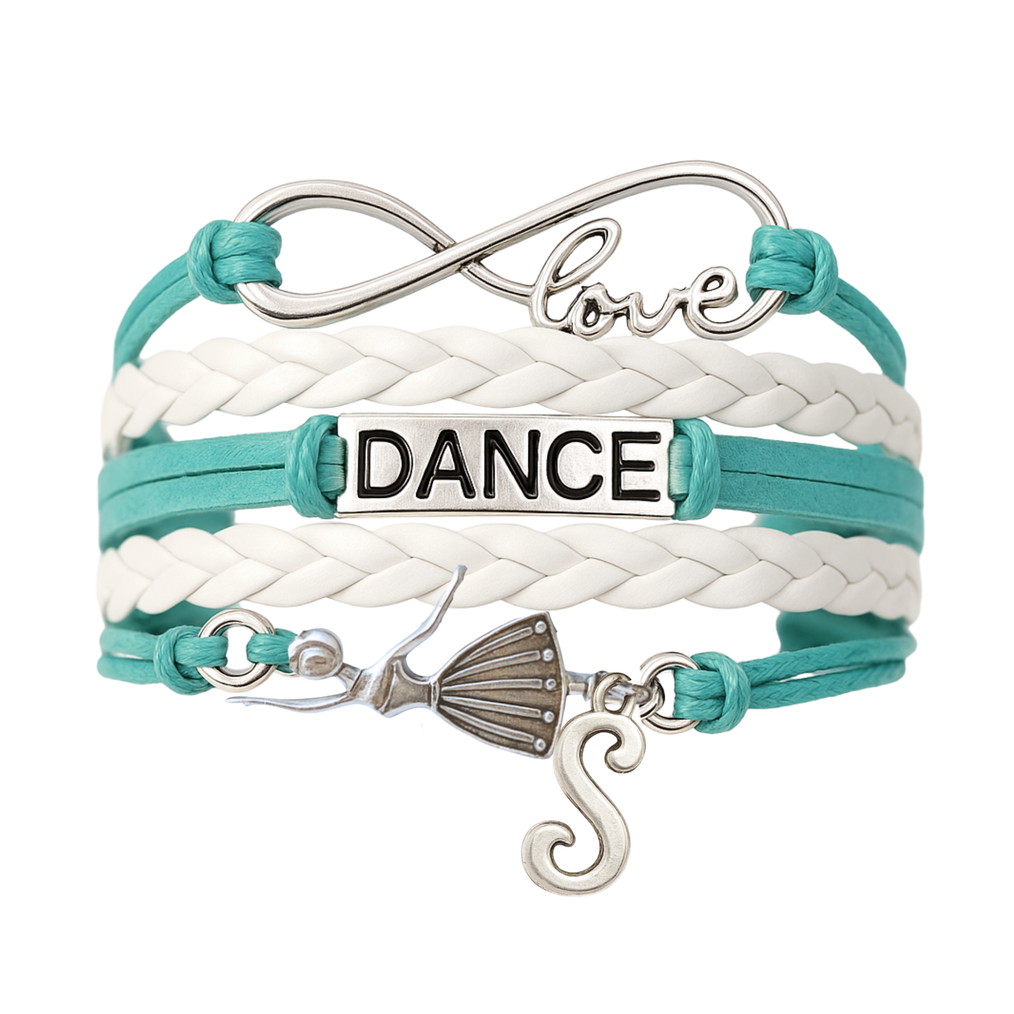Custom Dance Infinity Bracelet with Initial Charm