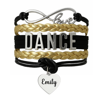 Custom Engraved Pink Dance Infinity Bracelet