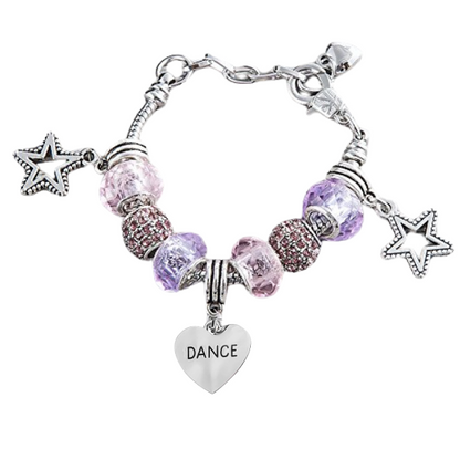 Girls Dance Beaded Charm Bracelet