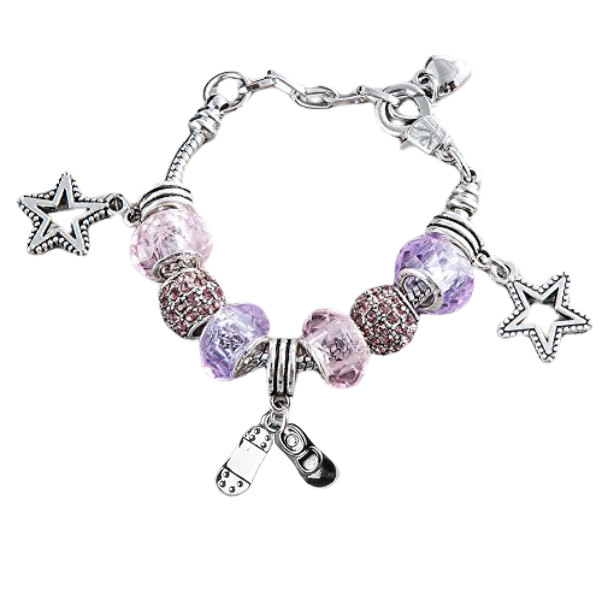 Girls Dance Beaded Charm Bracelet