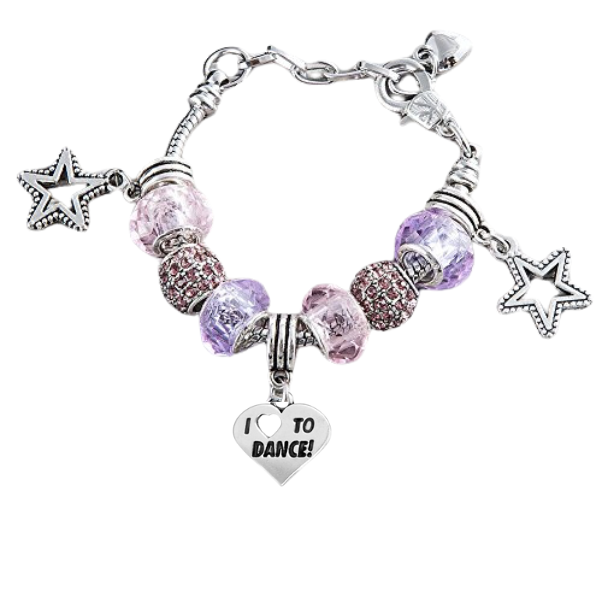 Girls Dance Beaded Charm Bracelet