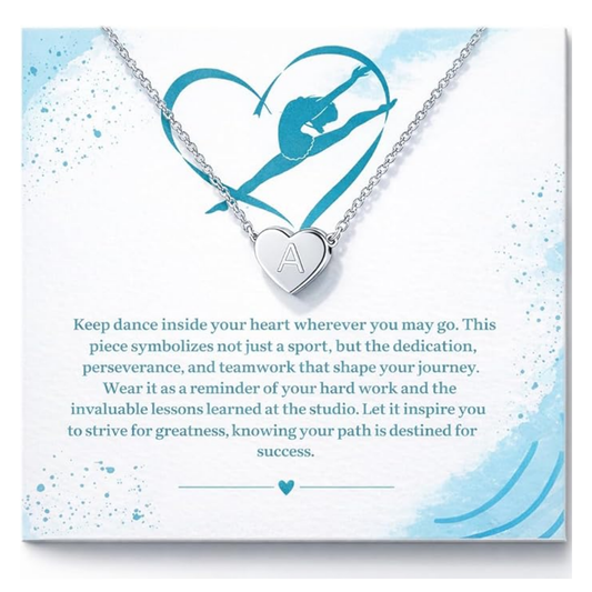 Dance Heart Initial Necklace