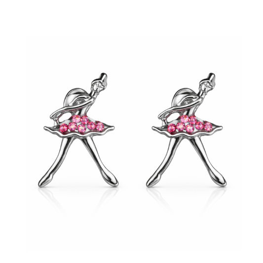 Ballerina CZ Stud Earrings