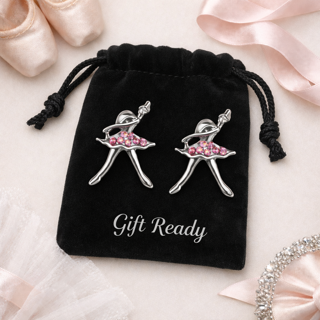 Ballerina CZ Stud Earrings