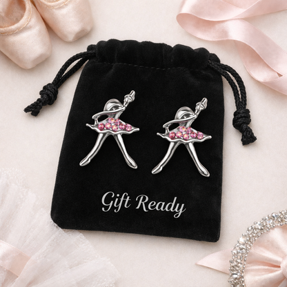Ballerina CZ Stud Earrings