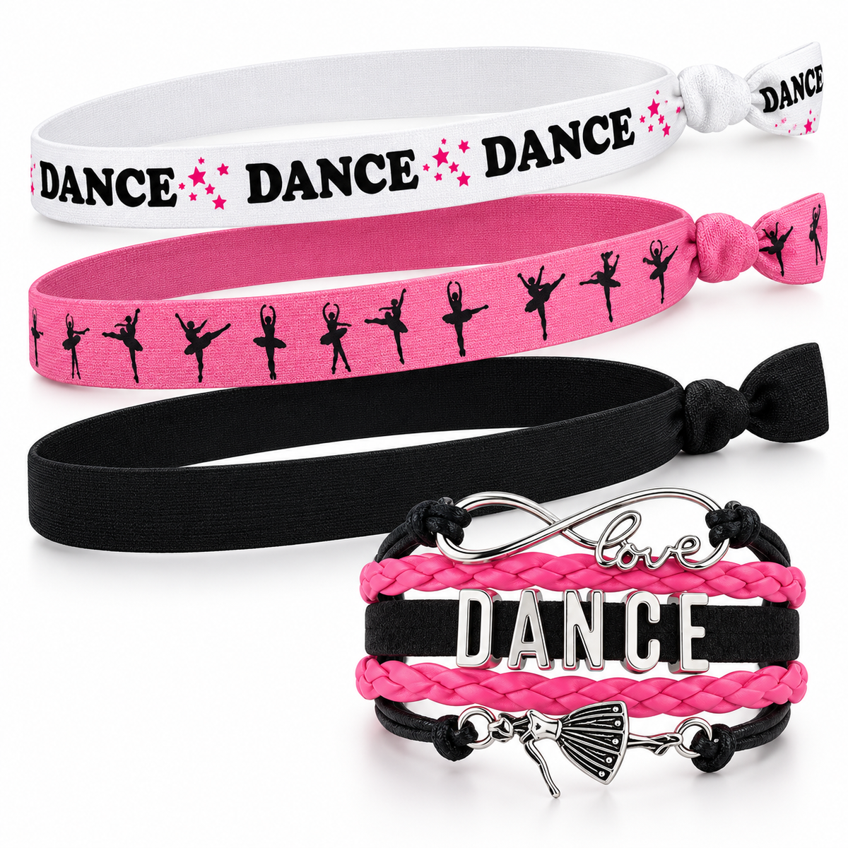 Girls Dance Infinity Bracelet and Headbands Set
