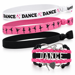 Girls Dance Infinity Bracelet and Headbands Set