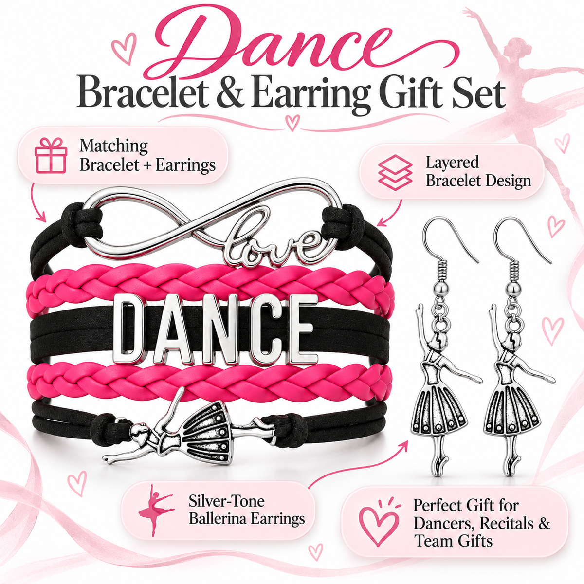 Girls Dance Infinity Jewelry Set