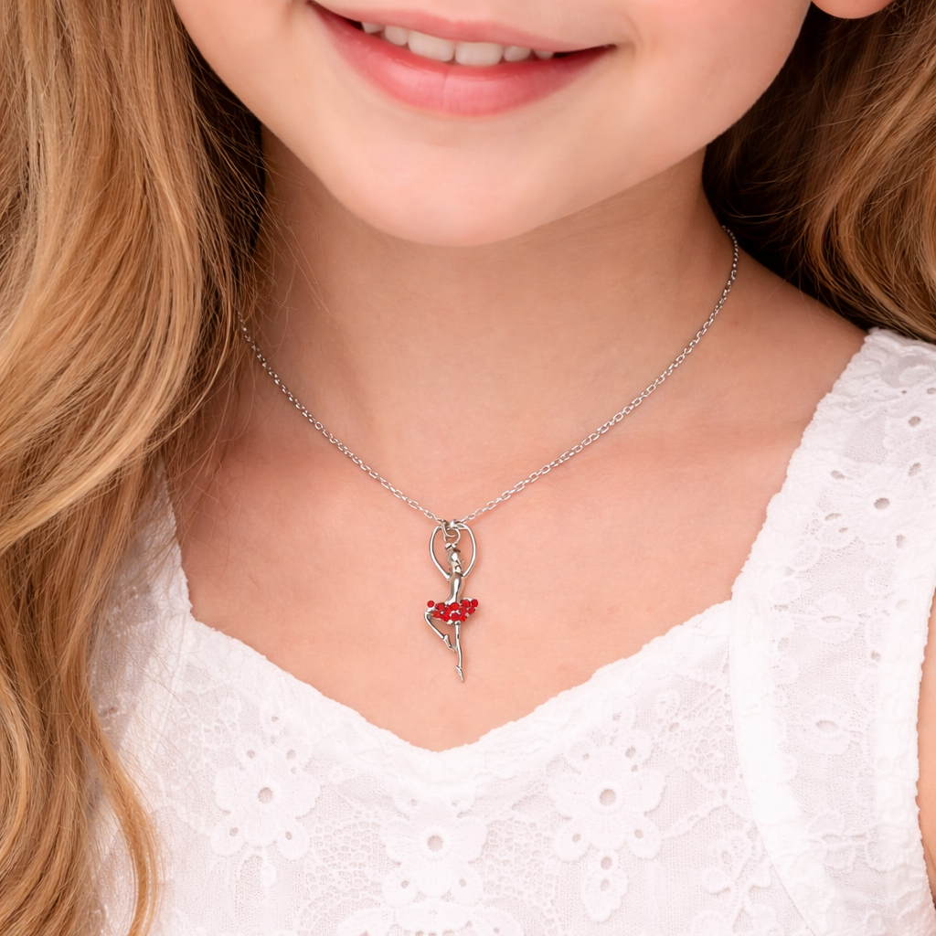 Ballerina Rhinestone Necklace- Pick Color