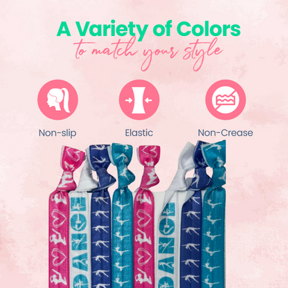 Girls Pastel Dance Hair Ties Set