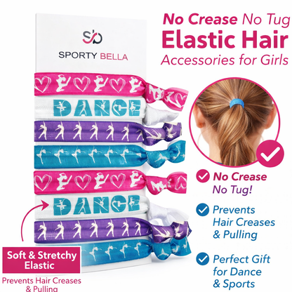 Girls Pastel Dance Hair Ties Set