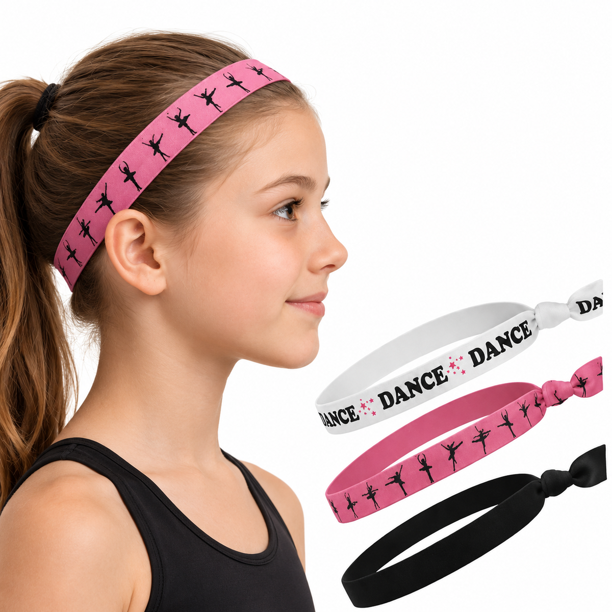 Girls Dance Infinity Bracelet and Headbands Set