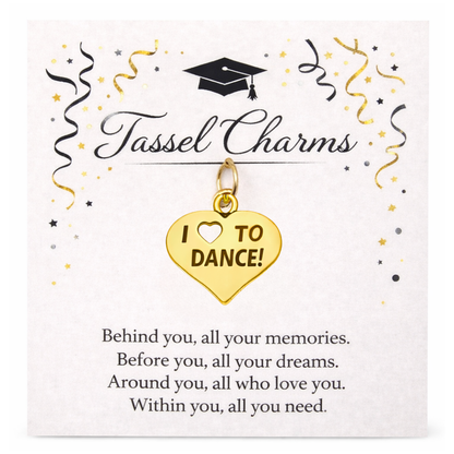 Gold Dance Graduation Tassel Charms