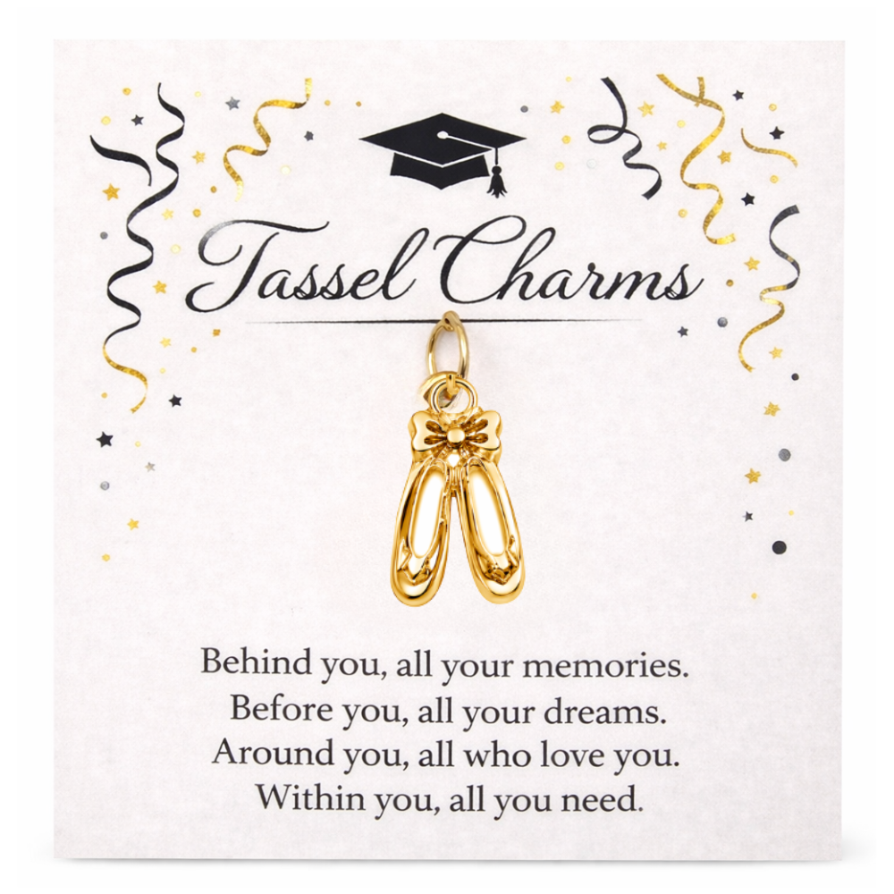 Gold Dance Graduation Tassel Charms
