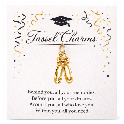 Gold Dance Graduation Tassel Charms