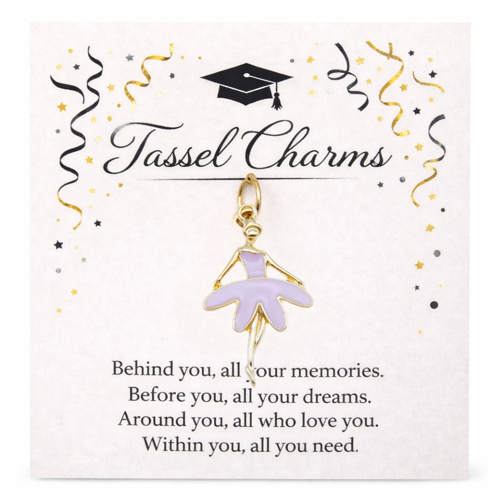 Gold Dance Graduation Tassel Charms