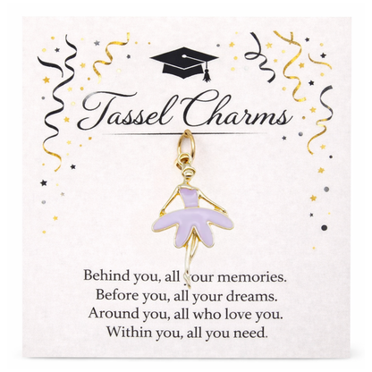 Gold Dance Graduation Tassel Charms