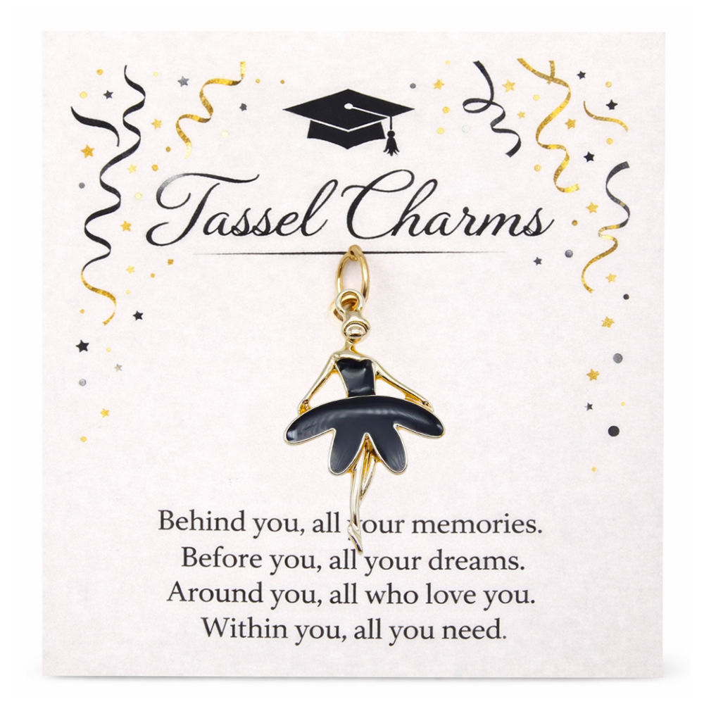 Gold Dance Graduation Tassel Charms
