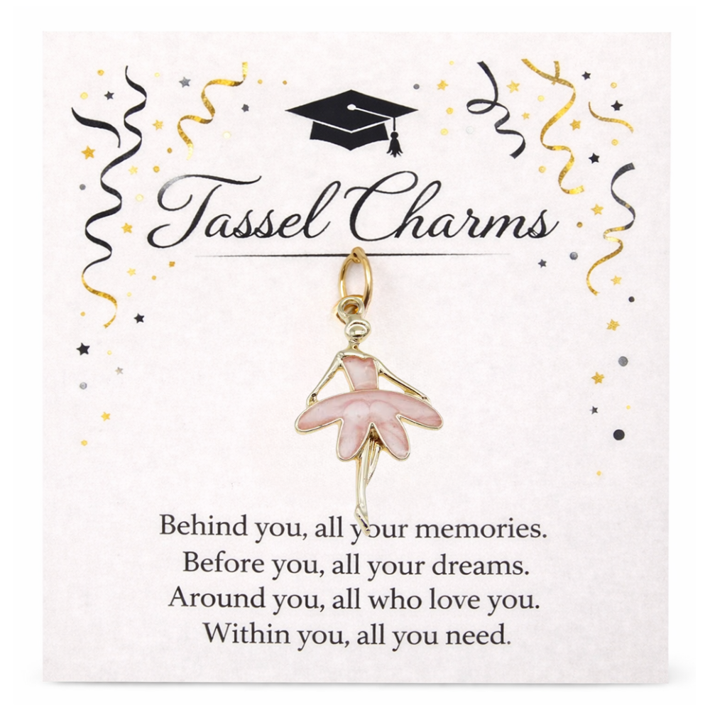 Gold Dance Graduation Tassel Charms