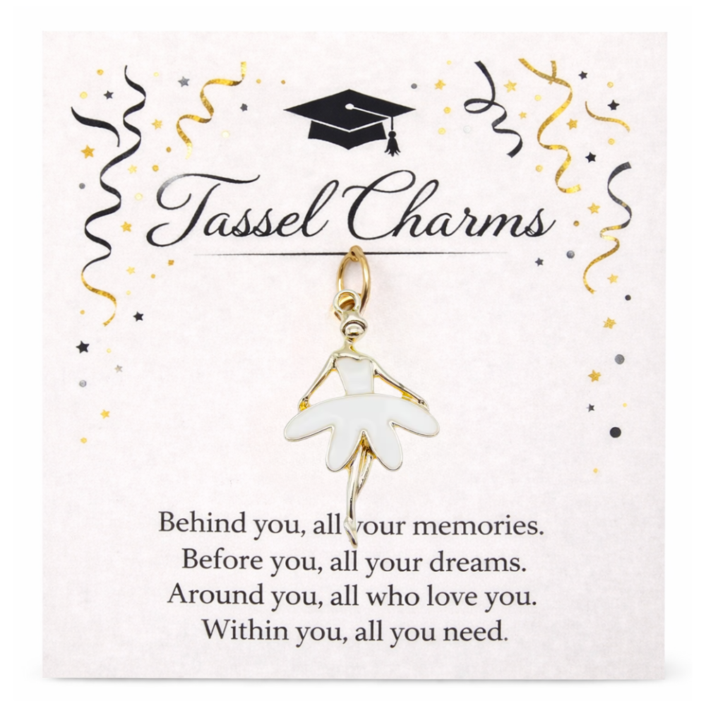 Gold Dance Graduation Tassel Charms