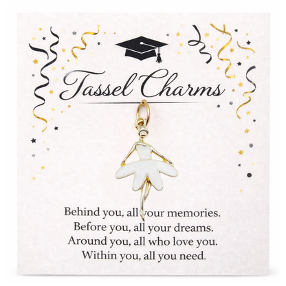 Gold Dance Graduation Tassel Charms