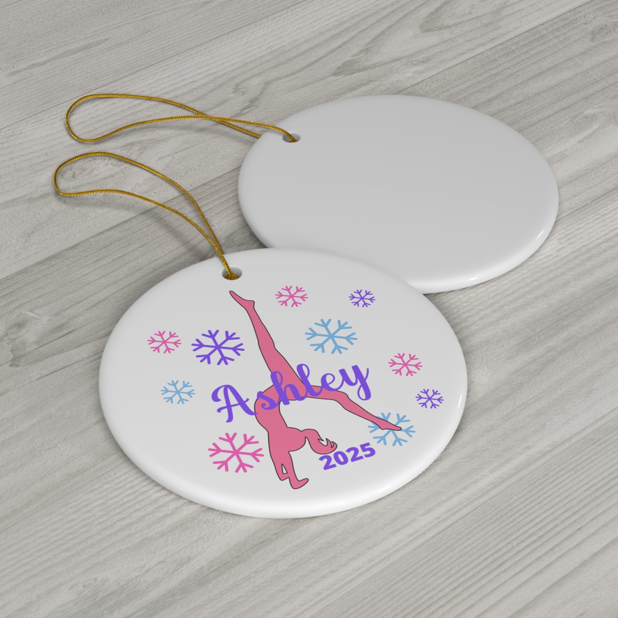 Personalized Gymnastics Christmas Ornament with a Name and Year