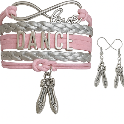 Girls Pink Dance Infinity Jewelry Set