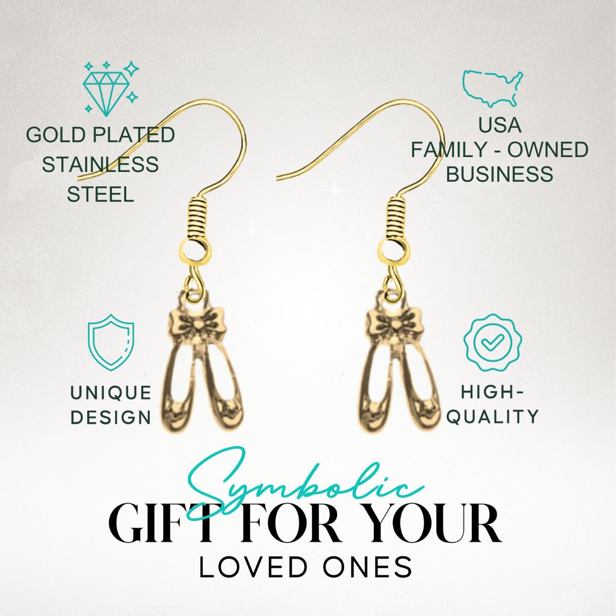 Ballet Shoe Dangle Earrings - Pick Color