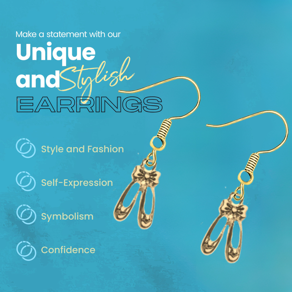 Ballet Shoe Dangle Earrings - Pick Color