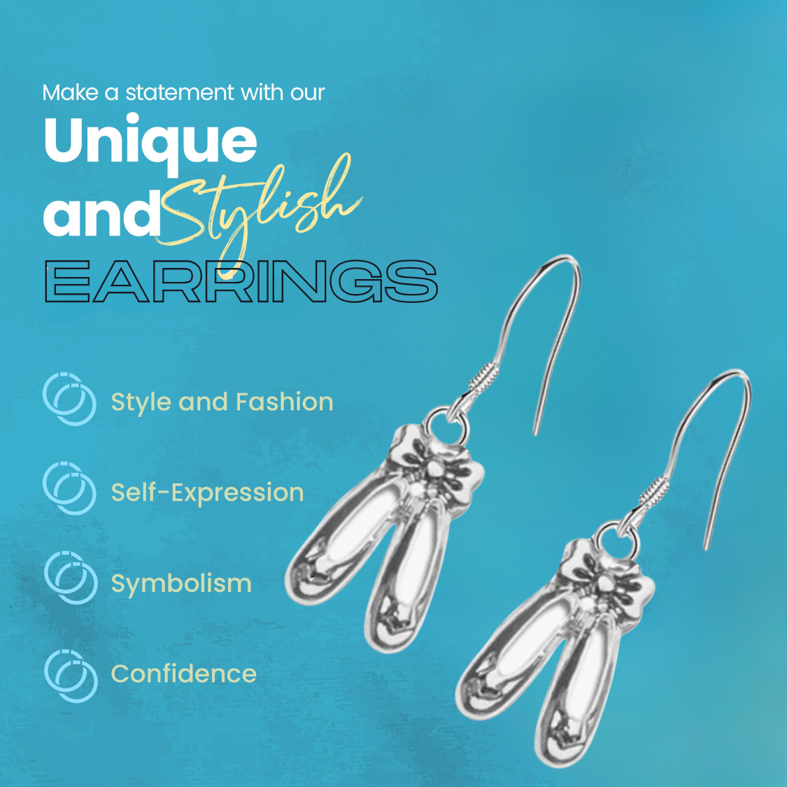 Girls Dance Ballet Shoe Earrings