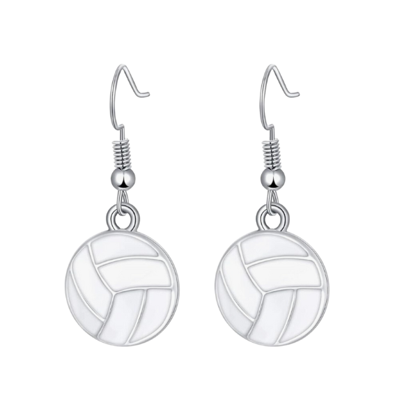 White Volleyball Earrings