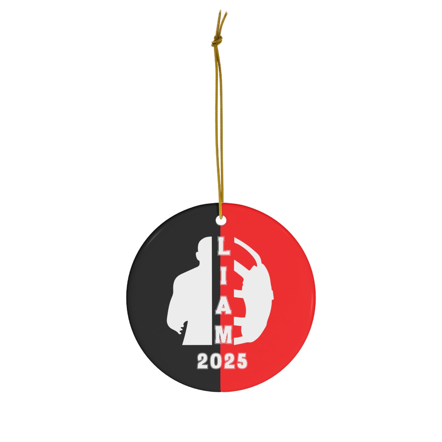 Personalized Wrestling Ornament - Black & Red