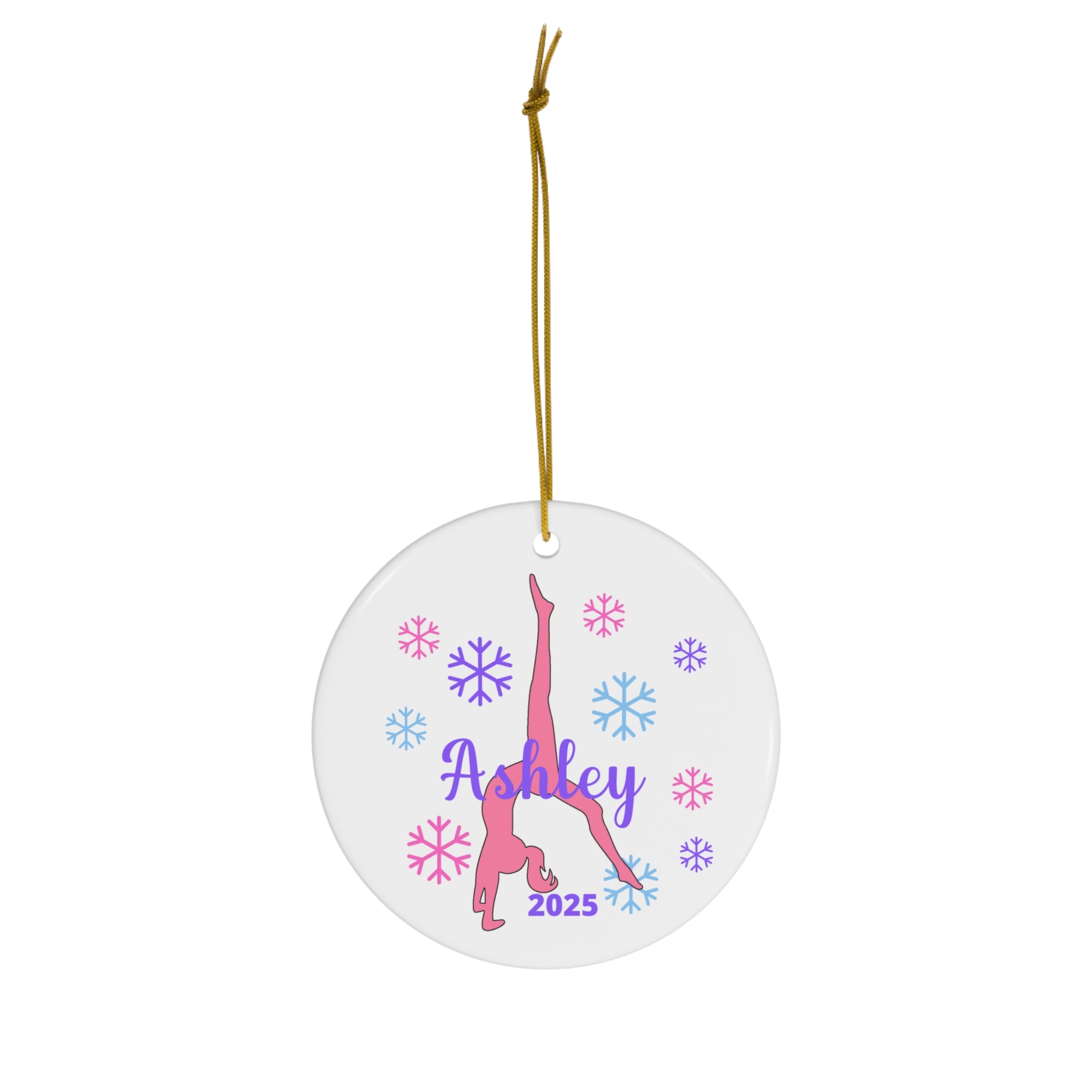 Personalized Gymnastics Christmas Ornament with a Name and Year