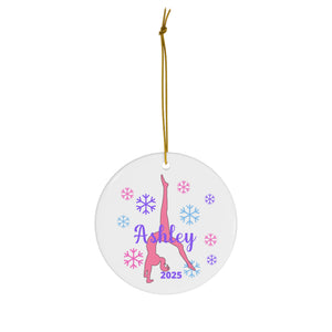 Personalized Gymnastics Christmas Ornament with a Name and Year