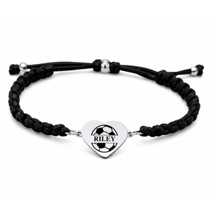 Personalized Engraved Soccer Rope Bracelet