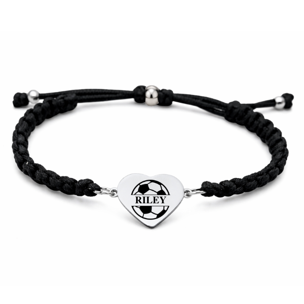 Personalized Engraved Soccer Rope Bracelet