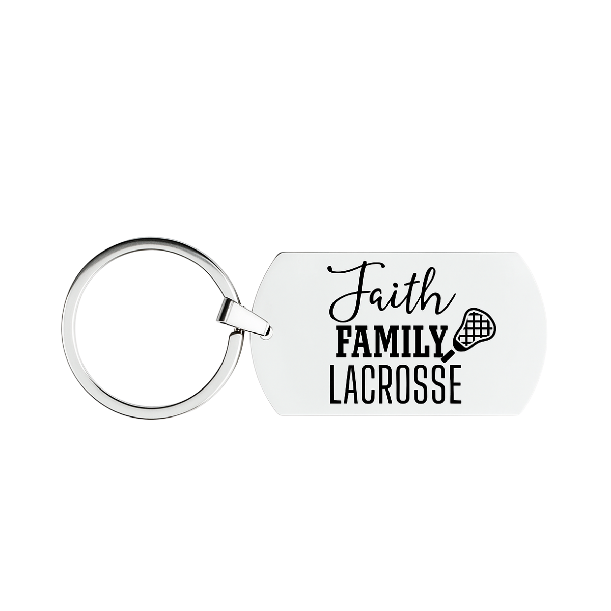 Lacrosse Keychain - Faith Family Lacrosse