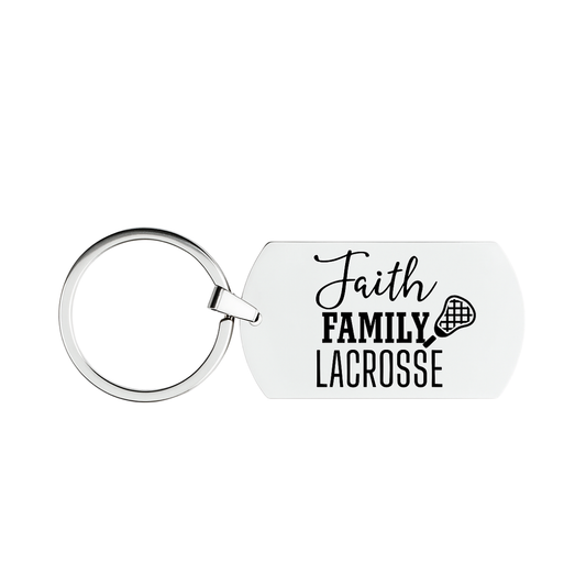 Lacrosse Keychain - Faith Family Lacrosse