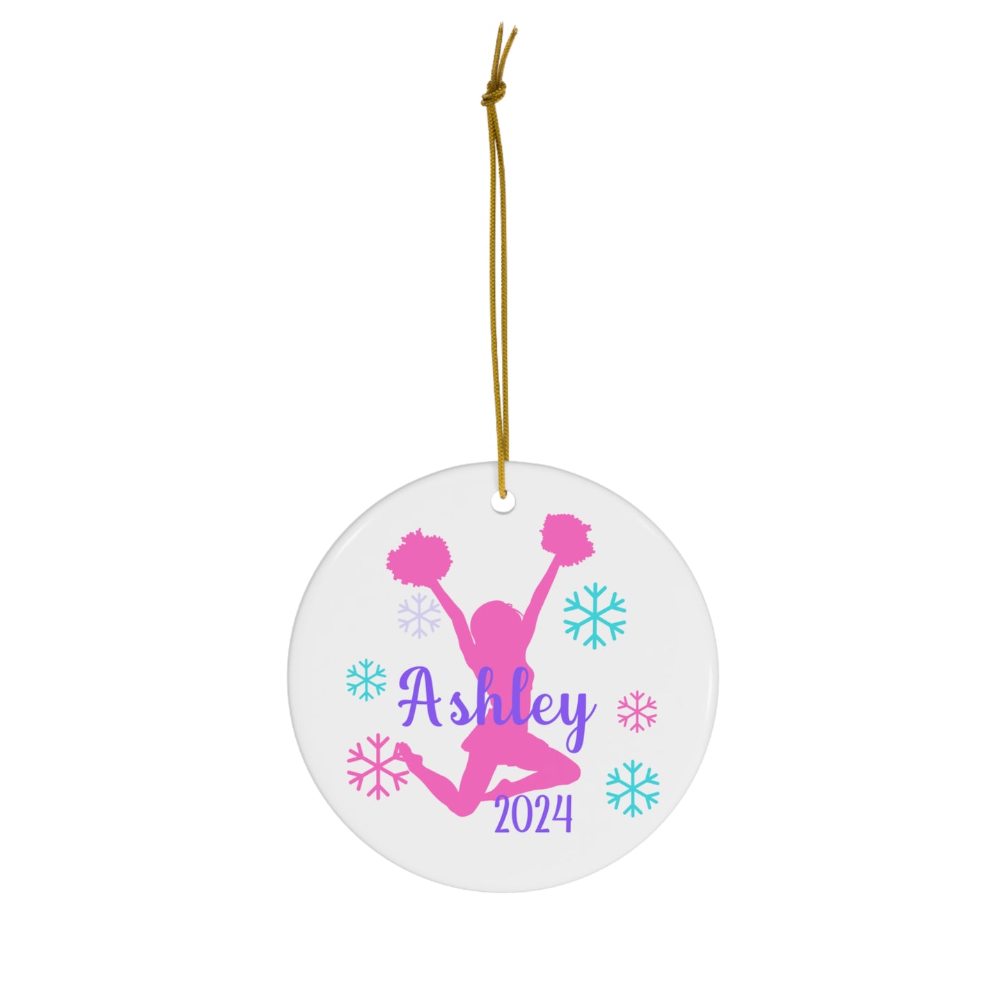 Personalized Cheer Ornament with Name and Year