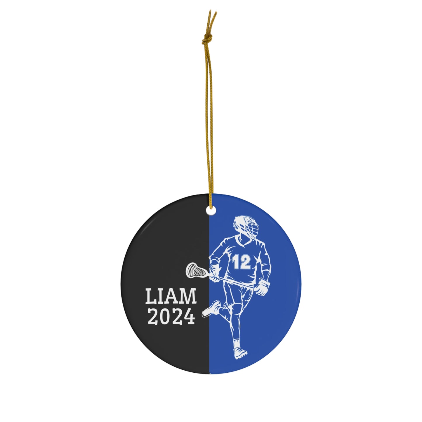 Personalized Boys Lacrosse Christmas Ornament