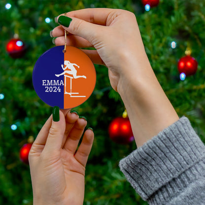 Runner Ornament, 2024 Personalized Runner Christmas Ornament, Ceramic Tree Ornament for Track and Field Players