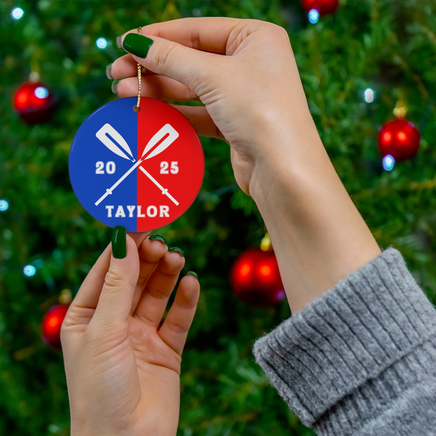 Personalized Christmas Rowing Ornament
