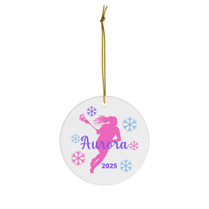 Lacrosse Christmas Ornament for Girls