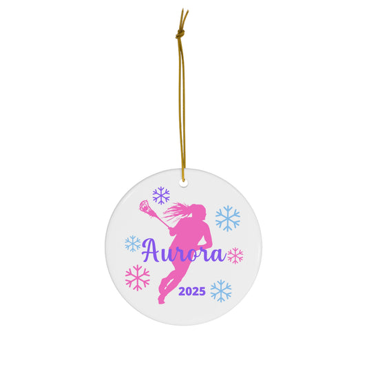 Lacrosse Christmas Ornament for Girls