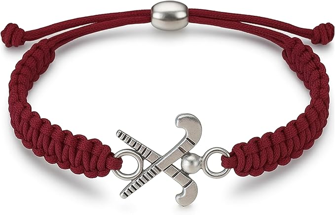 Field Hockey Rope Bracelet with a Charm - US Made - SPORTYBELLA