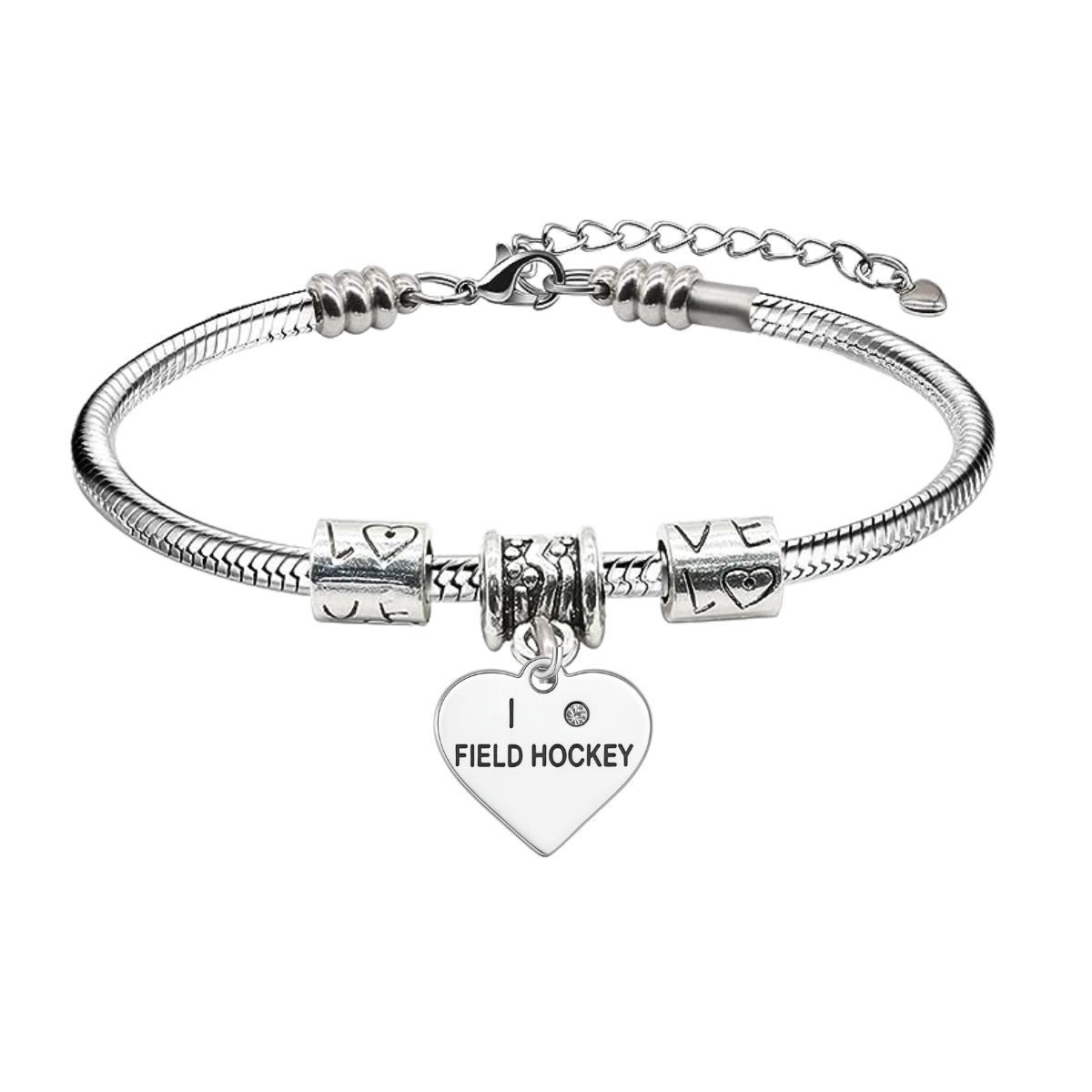 Field Hockey Love Snake Chain Bracelet
