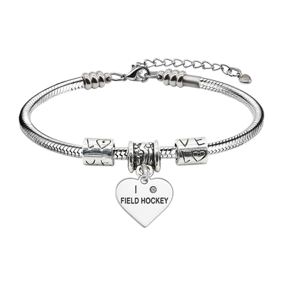 Field Hockey Love Snake Chain Bracelet