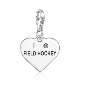 Field Hockey Love Heart Clip On Zipper Pull