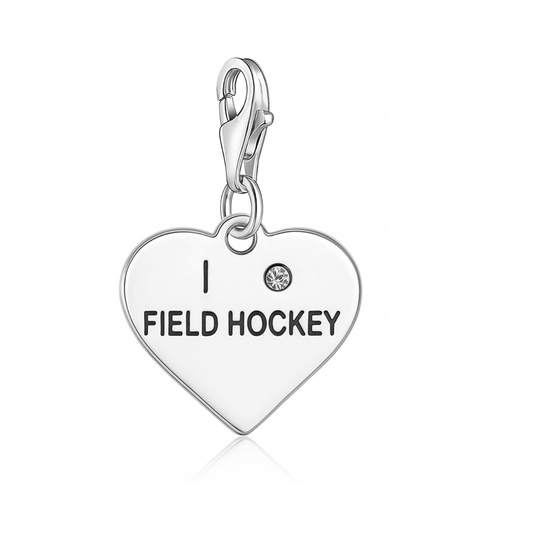 Field Hockey Love Heart Clip On Zipper Pull